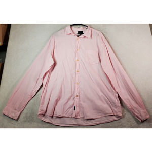 Façonnable Shirt Men 2XL Pink Cotton Long Sleeve Tailored Fit Collar Button Down